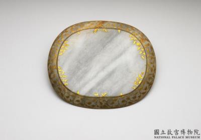 图片[2]-Jade plate with gilt gold floral patterns, Mughal Empire-China Archive